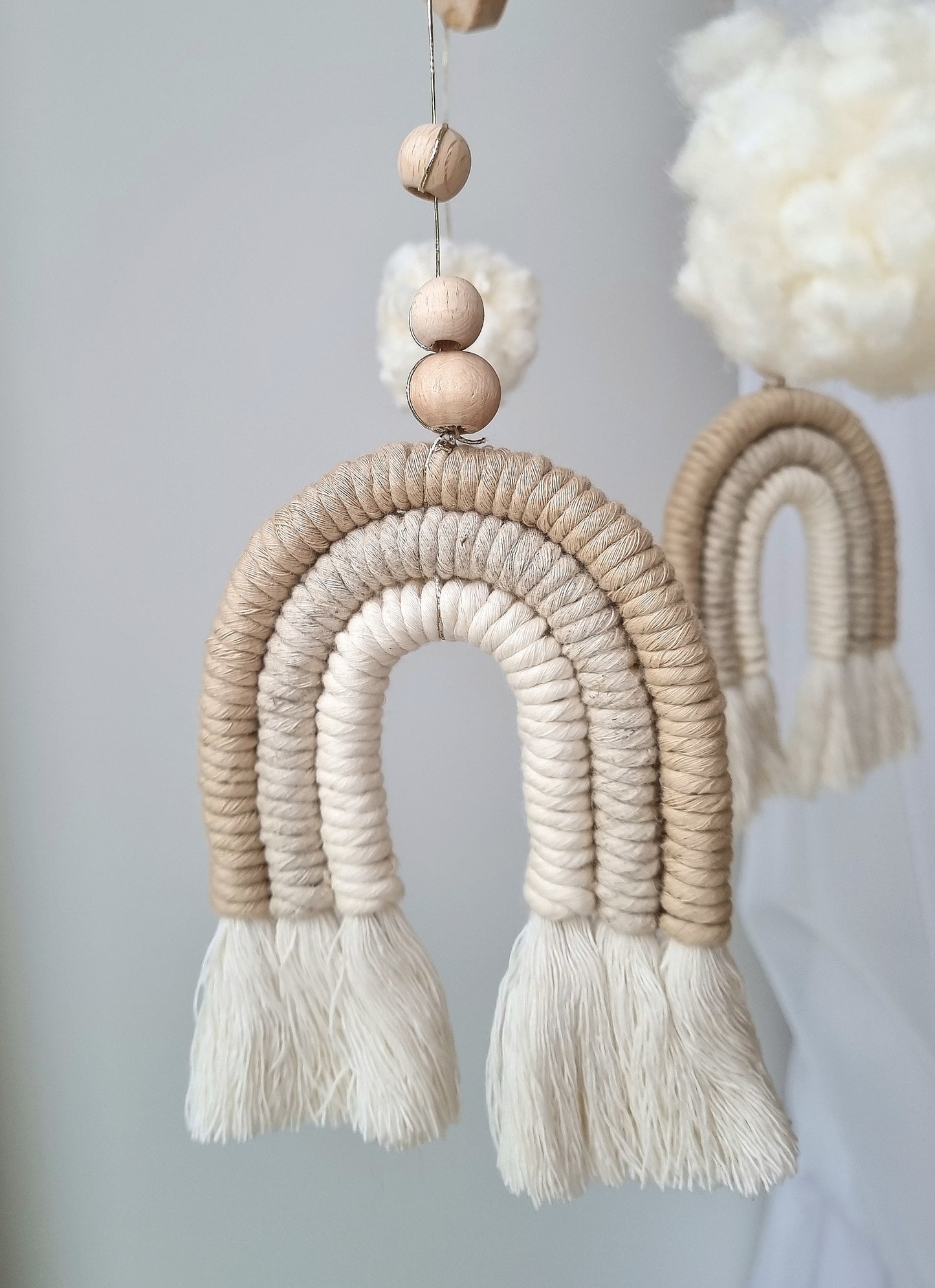 Baby Mobile Makramee in hellem beige