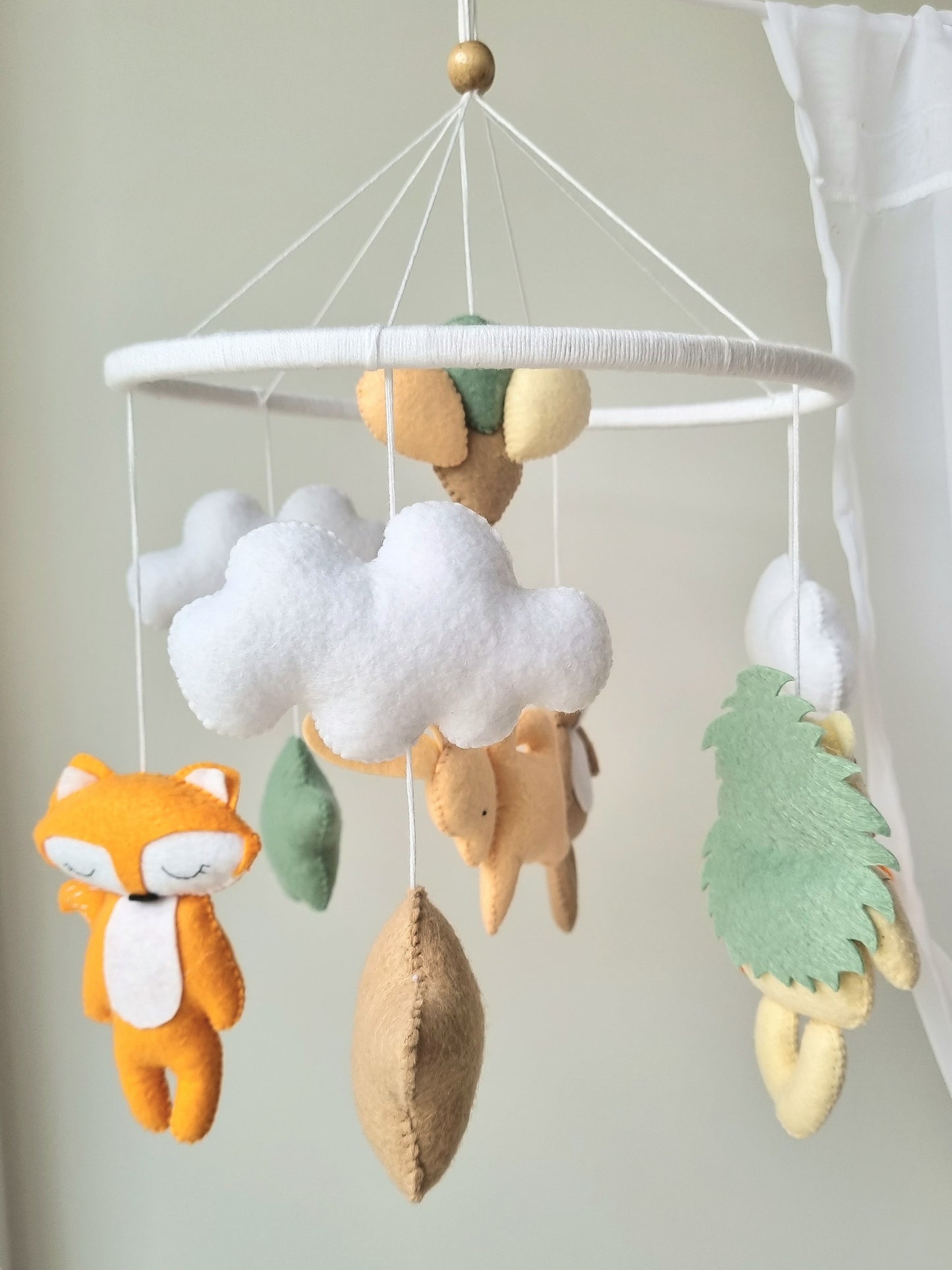 Baby Mobile Waldtiere orange