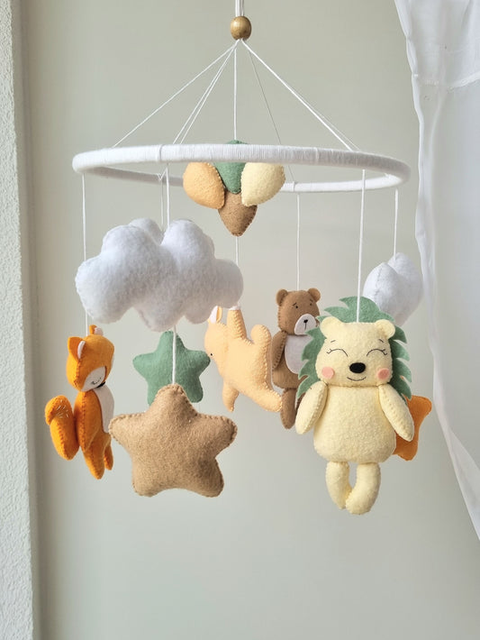 Baby Mobile Waldtiere orange