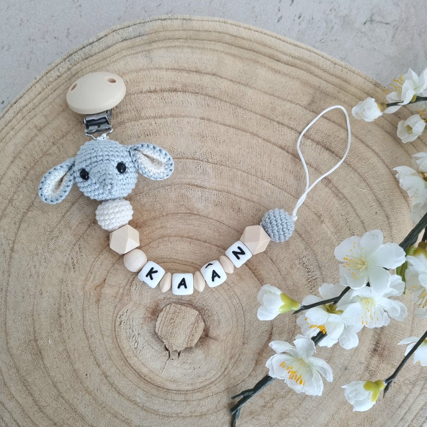 Schnullerkette Elefäntchen blau