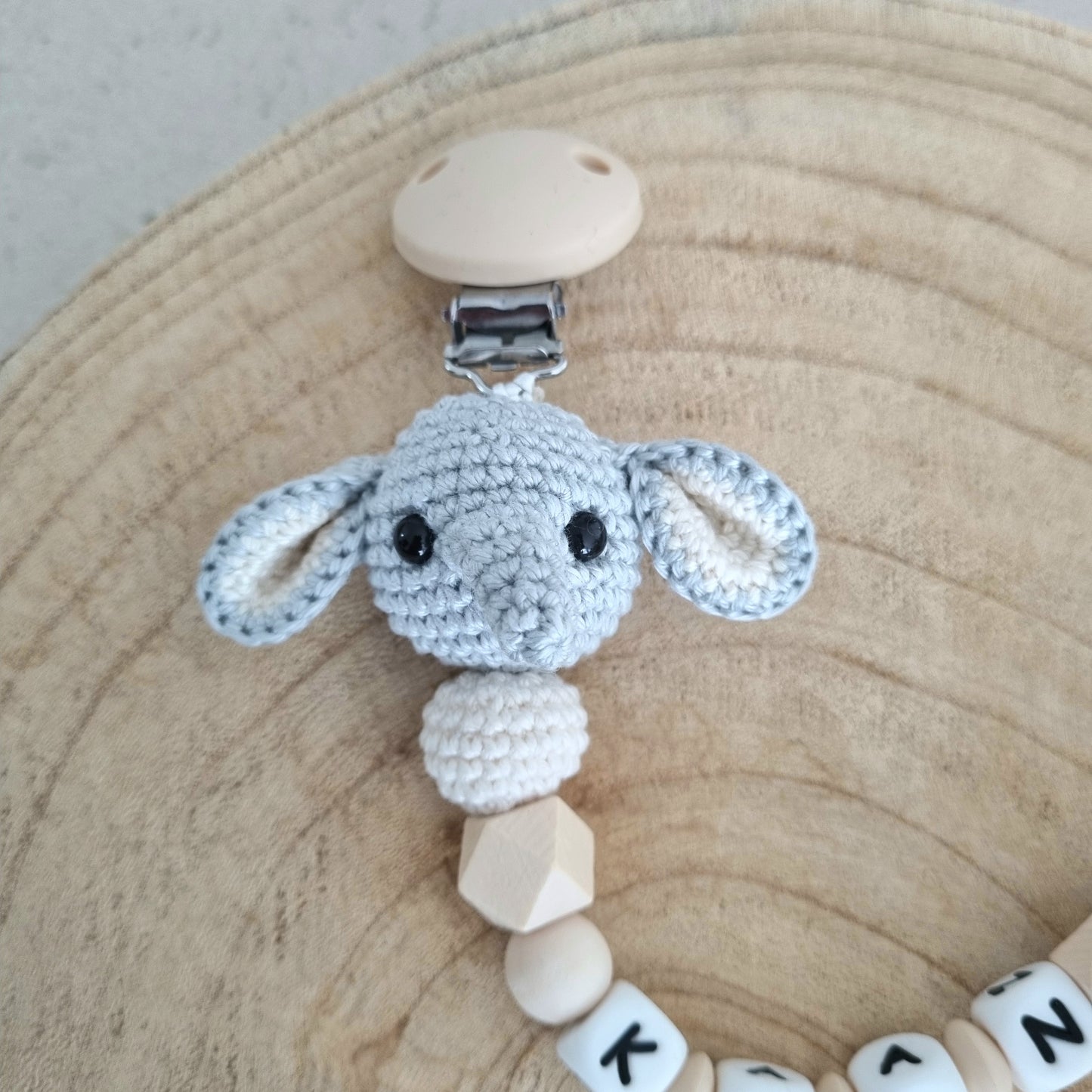 Schnullerkette Elefäntchen blau