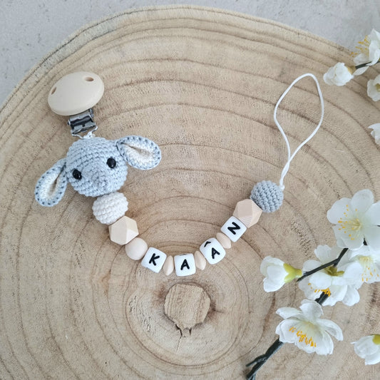 Schnullerkette Elefäntchen blau
