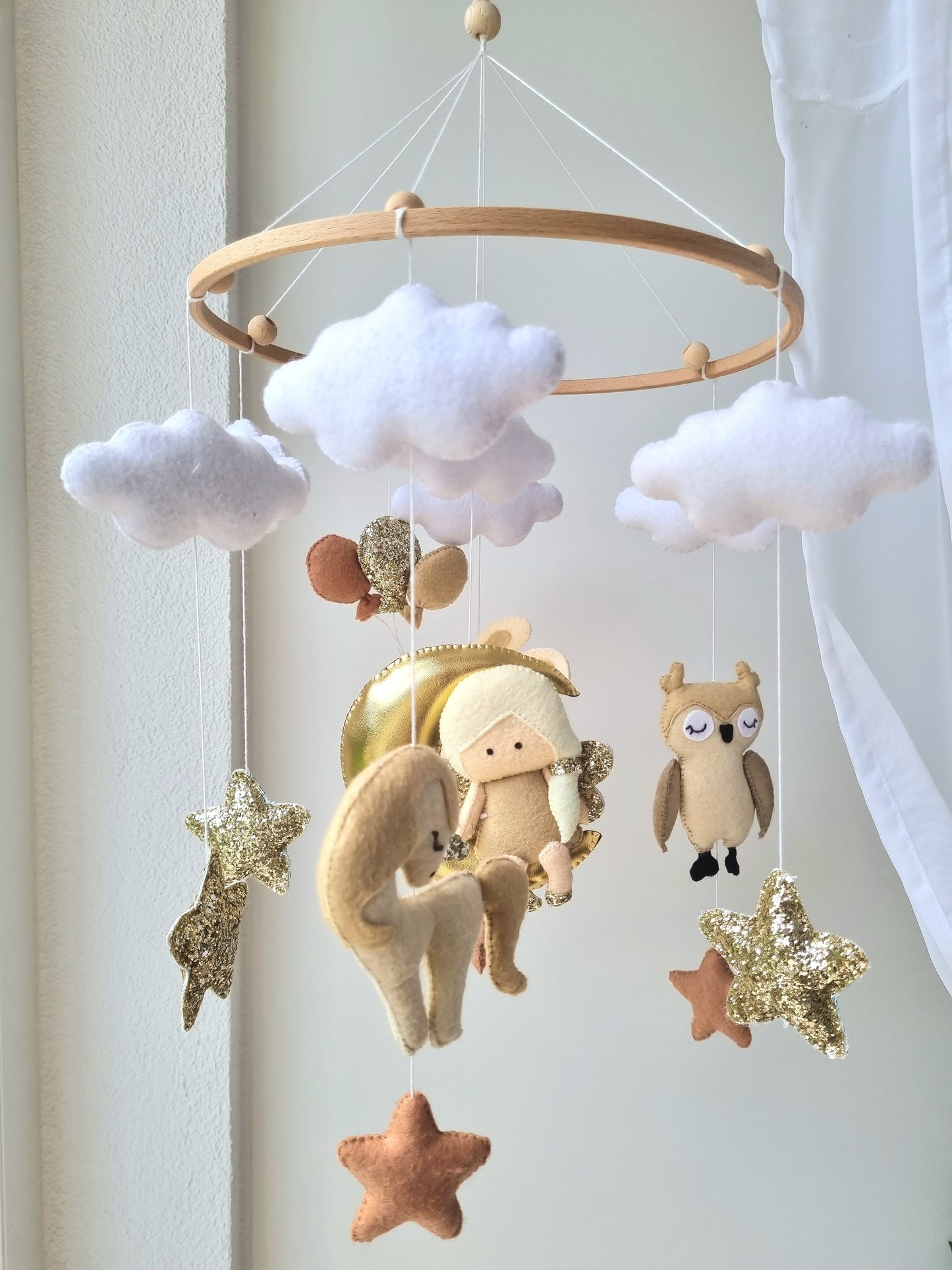 Baby Mobile Engelchen beige/gold