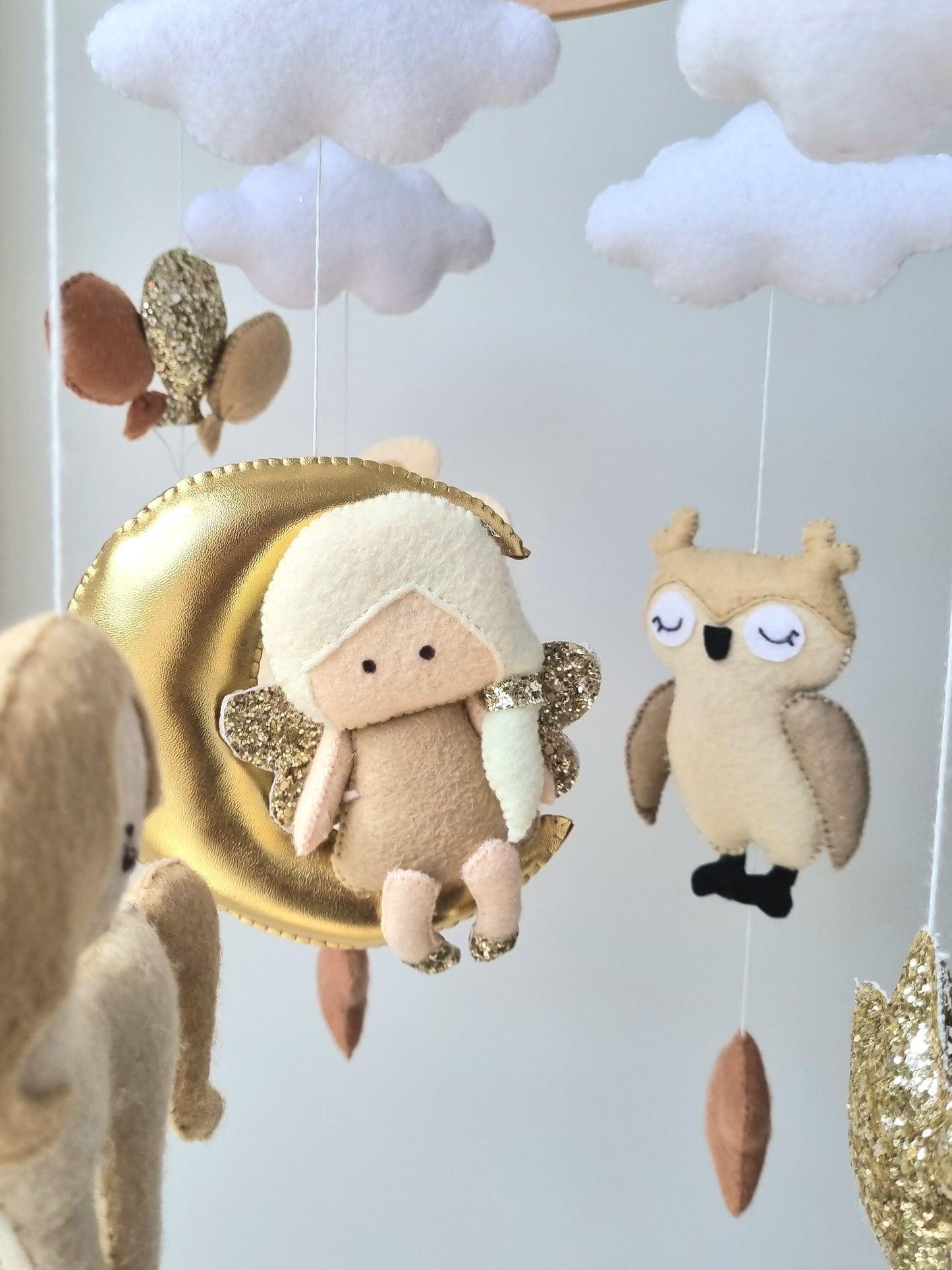 Baby Mobile Engelchen beige/gold
