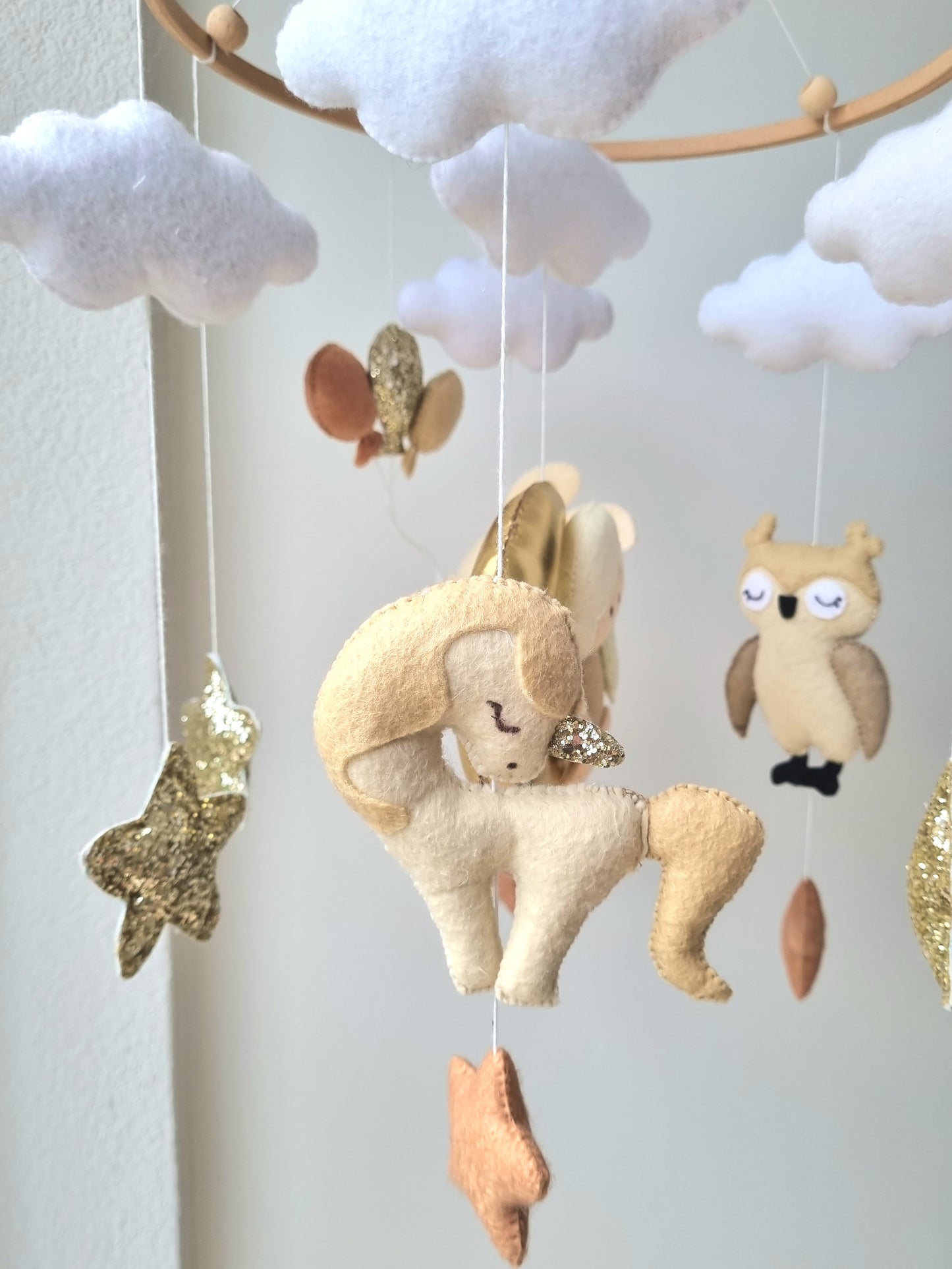 Baby Mobile Engelchen beige/gold