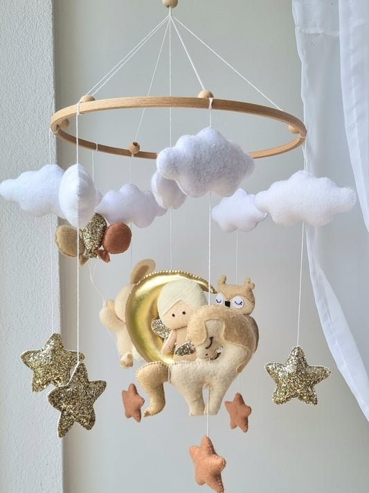Baby Mobile Engelchen beige/gold