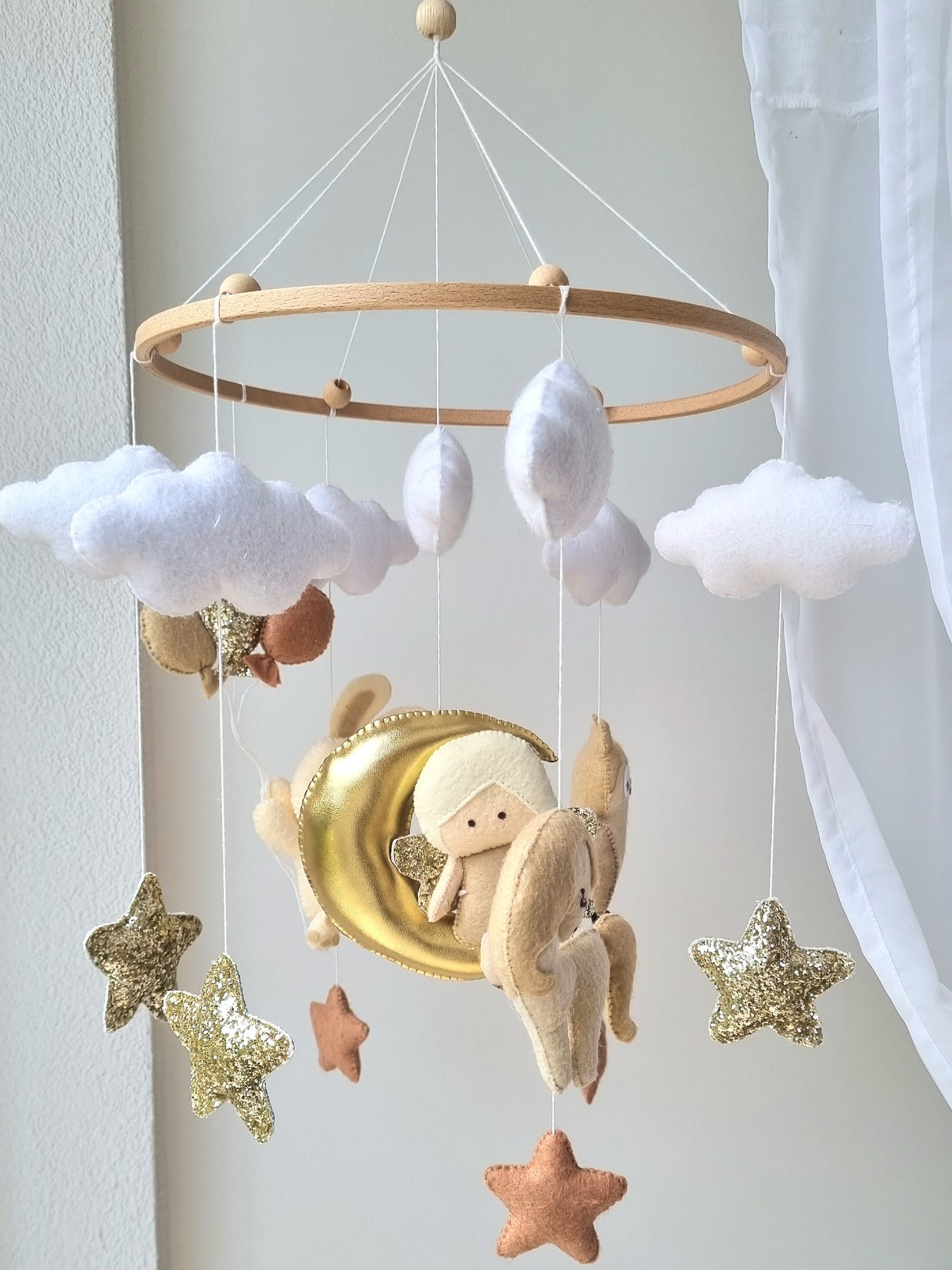 Baby Mobile Engelchen beige/gold
