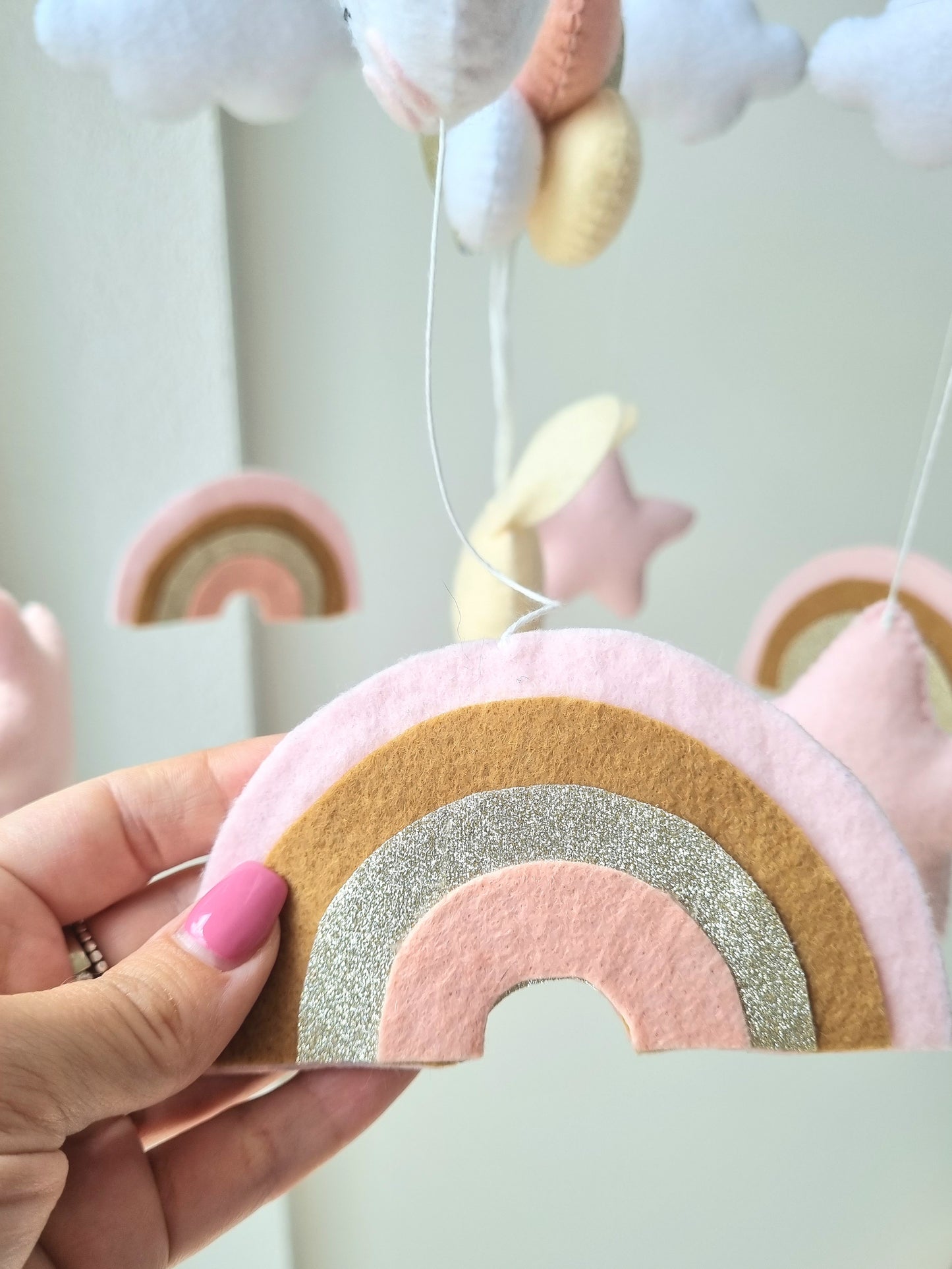 Baby Mobile Häschen rosa