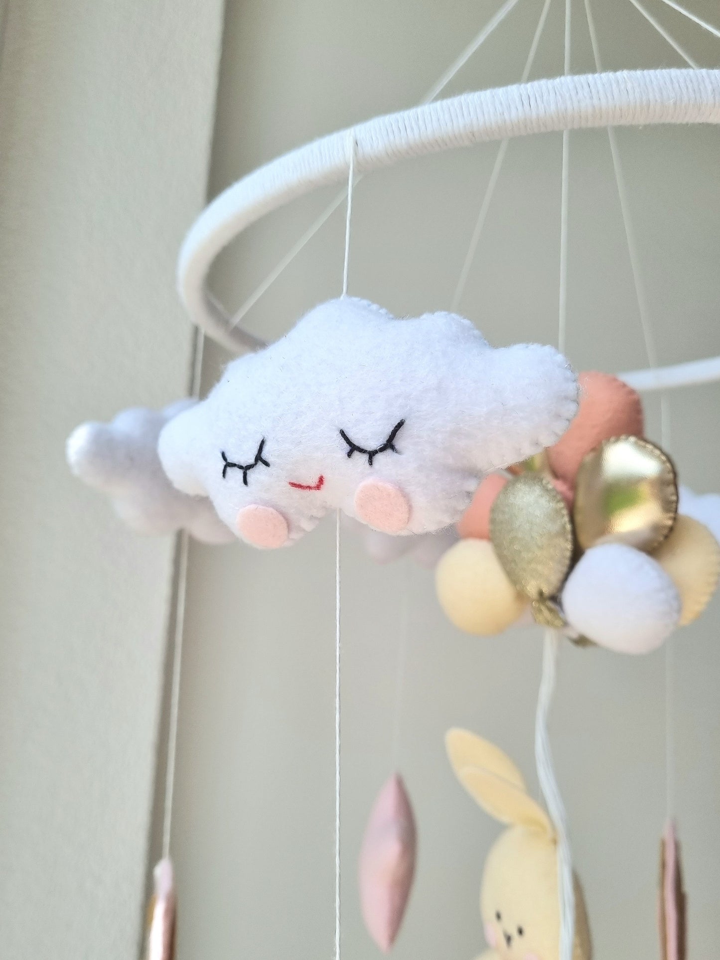 Baby Mobile Häschen rosa