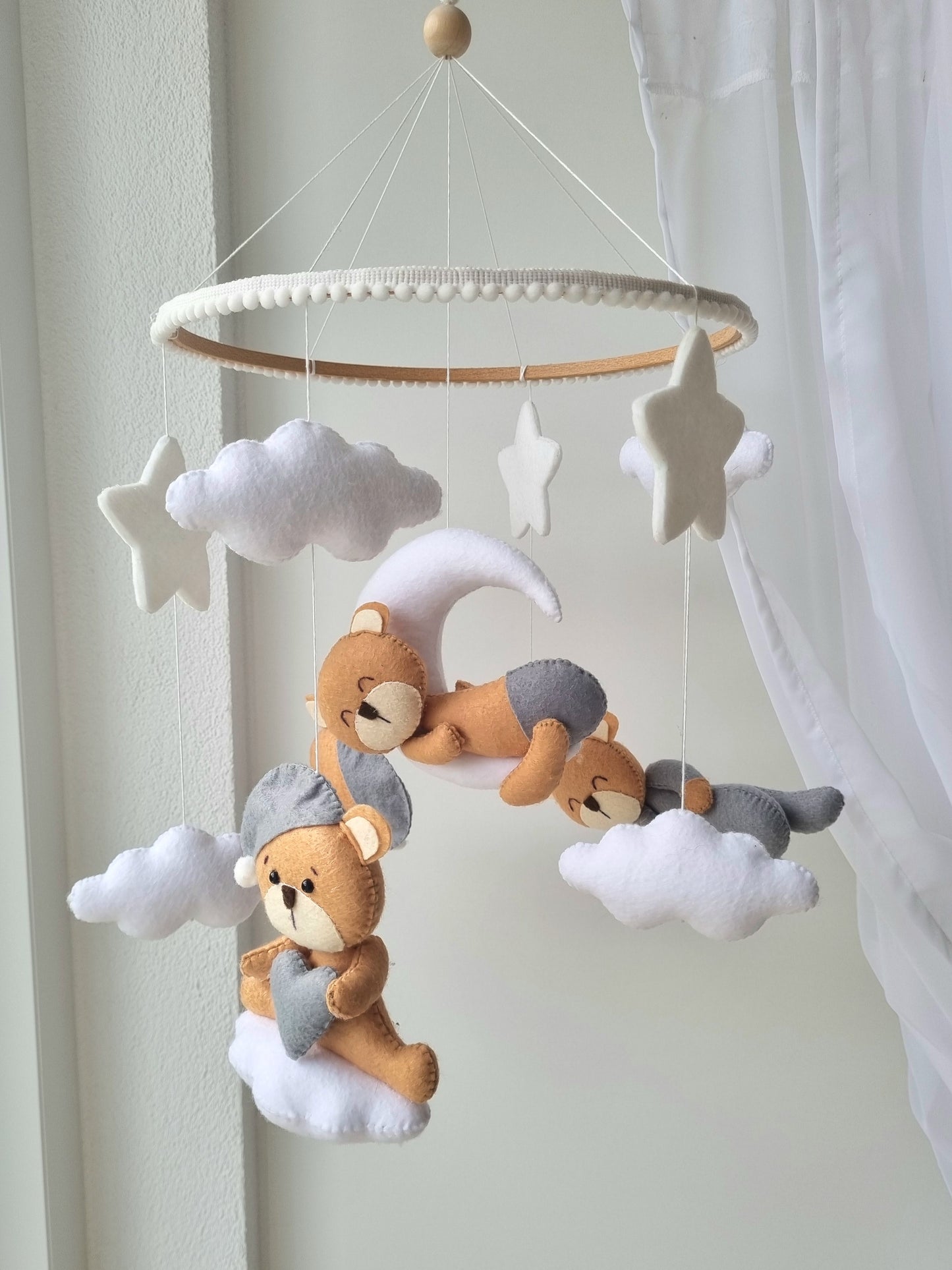 Baby Mobile Bär beige/grau
