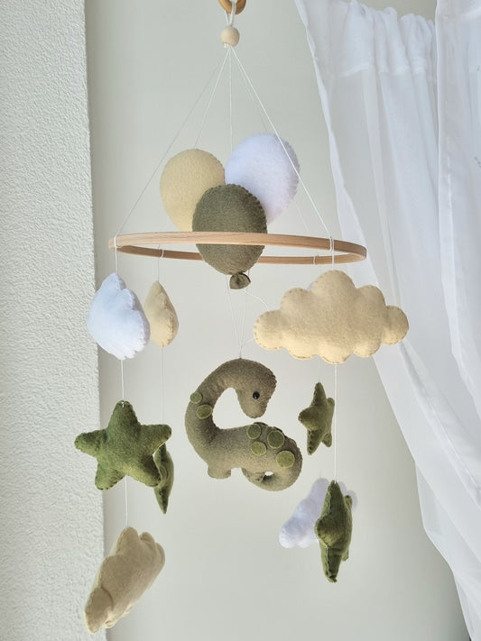 Baby Mobile kleiner Dino olive