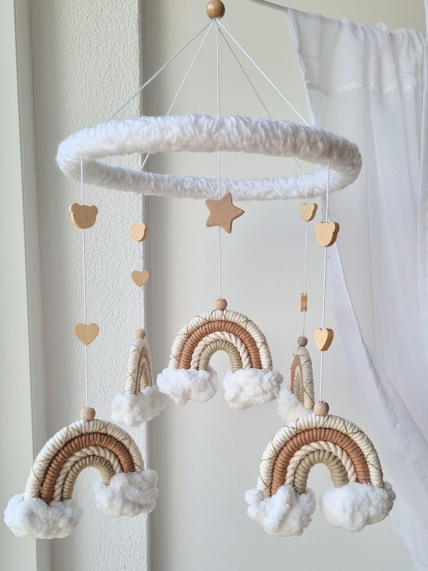 Baby Mobile Puffel Makramee Earth