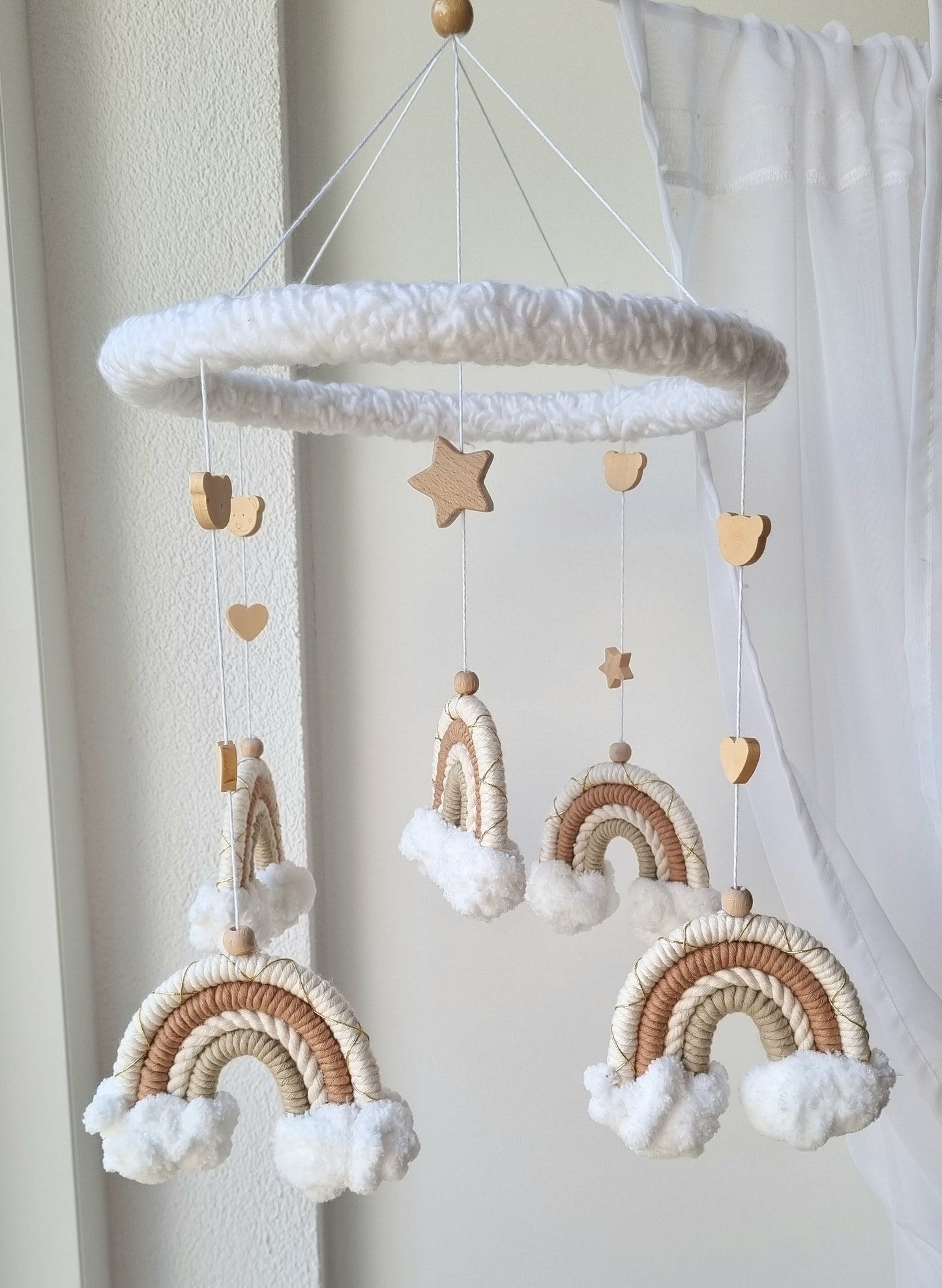 Baby Mobile Puffel Makramee Earth