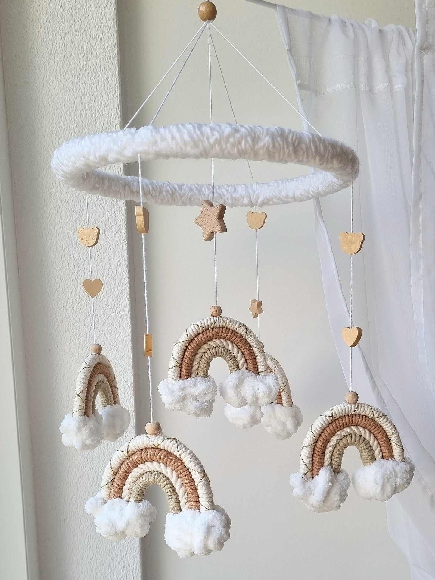 Baby Mobile Puffel Makramee Earth