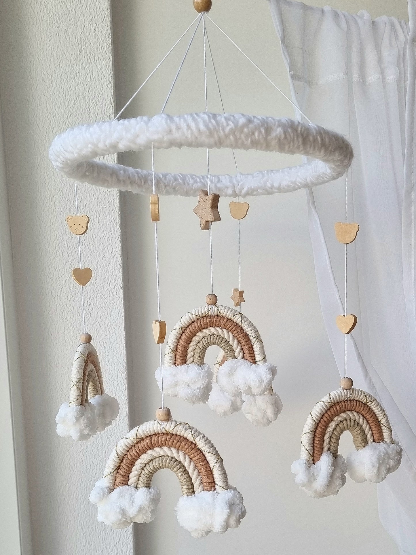 Baby Mobile Puffel Makramee Earth