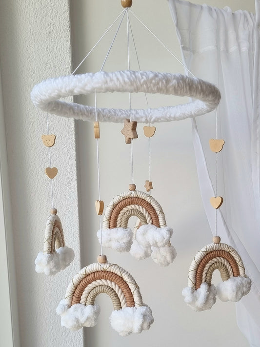 Baby Mobile Puffel Makramee Earth