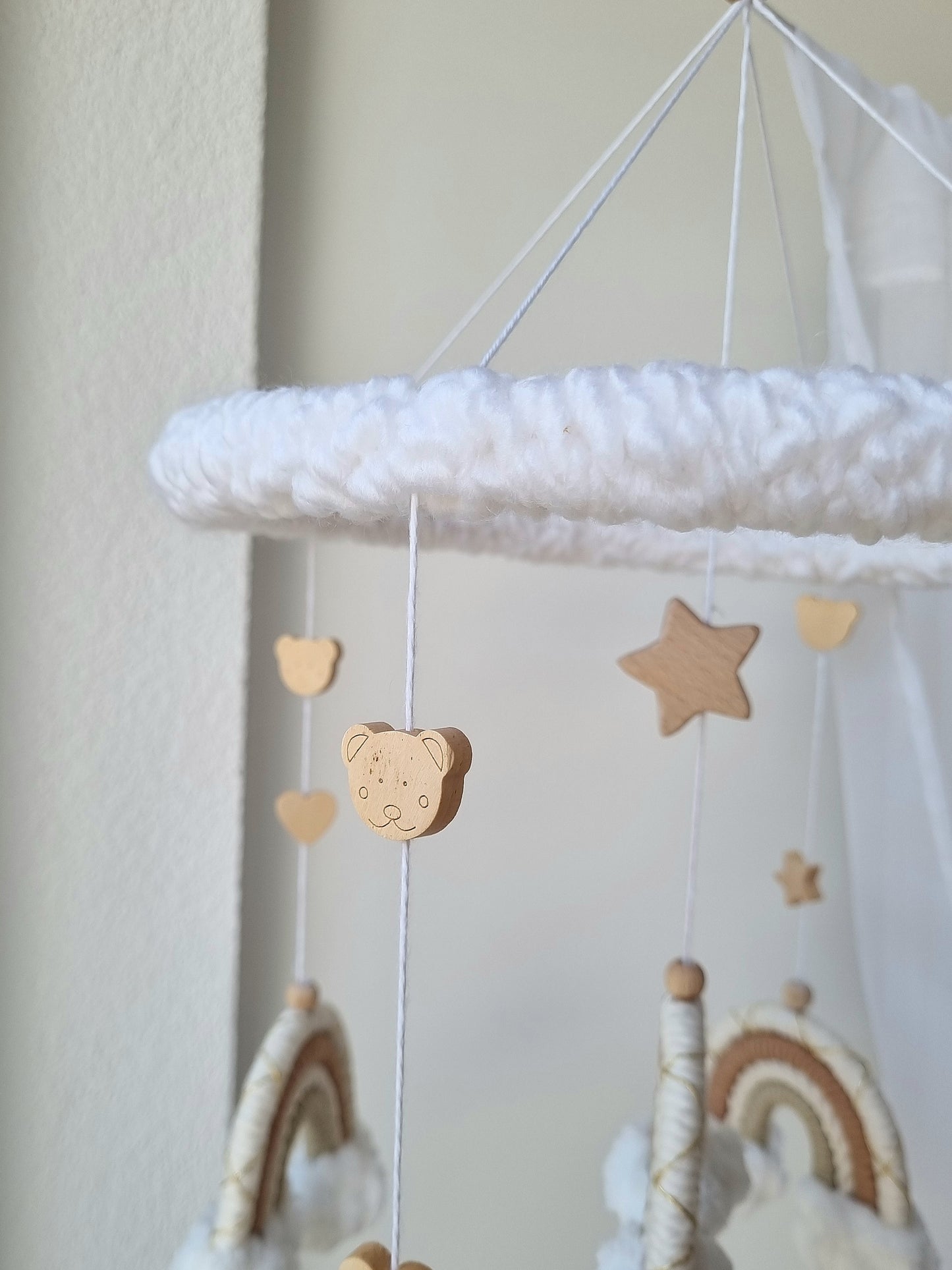 Baby Mobile Puffel Makramee Earth