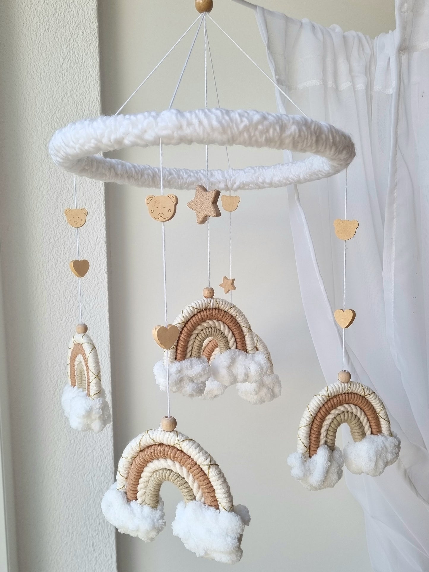 Baby Mobile Puffel Makramee Earth