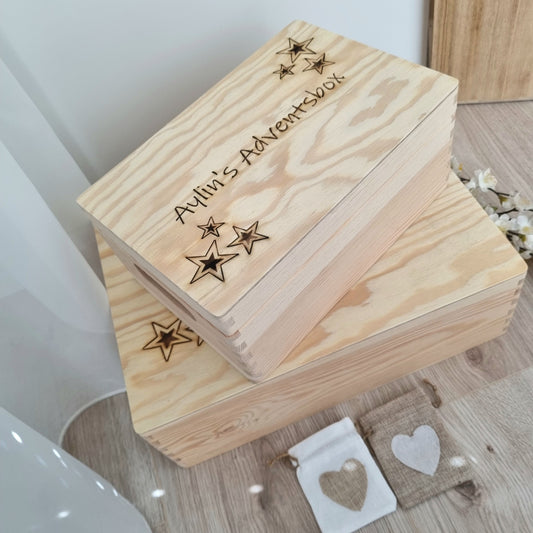 Adventsbox Stars personalisiert gross/klein