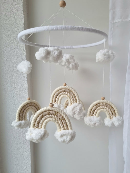 Baby Mobile Makramee dreamy beige/weiss