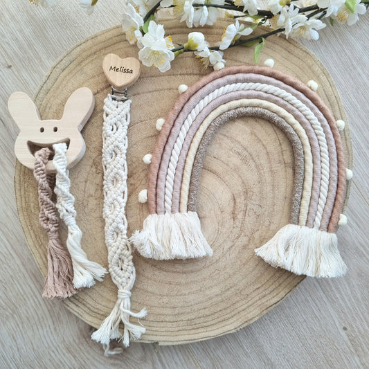 3er Set Makramee Bebe beige