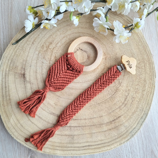 2er Set Makramee Bebe kastanienbraun