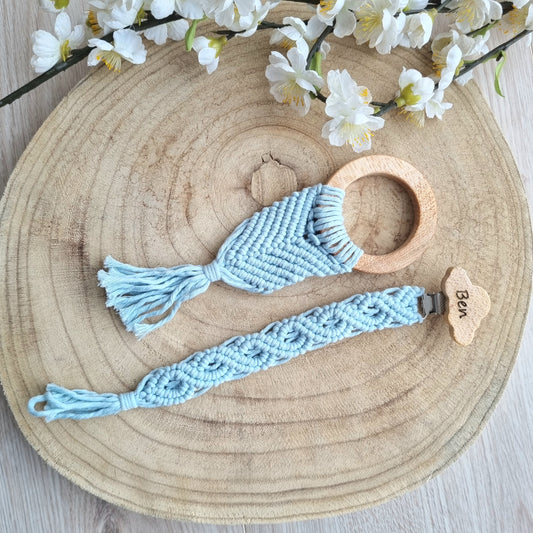 2er Set Makramee Bebe babyblau