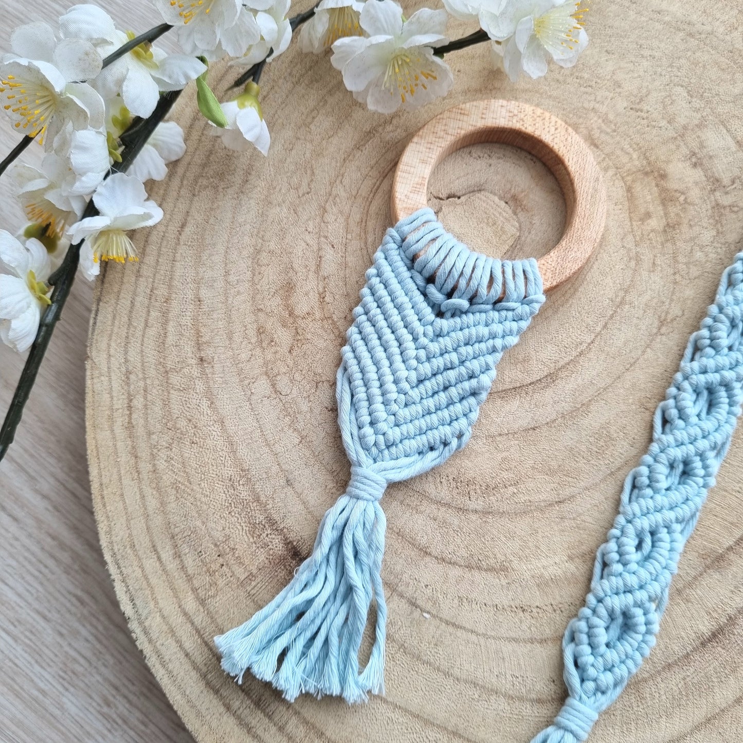 2er Set Makramee Bebe babyblau