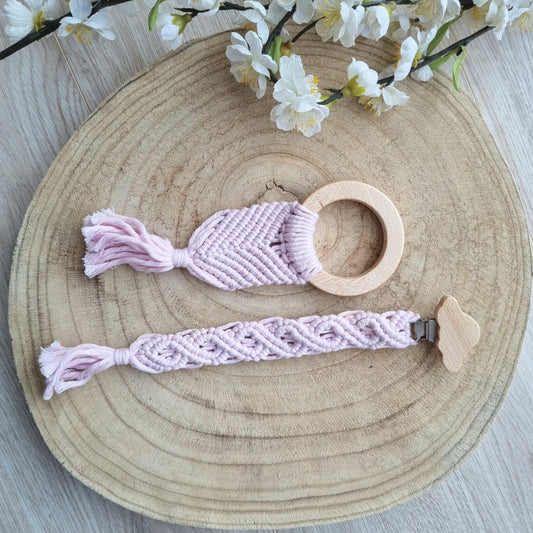 2er Set Makramee Bebe rosa