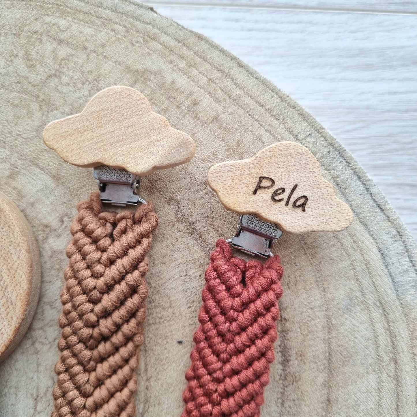 2er Set Makramee Bebe karamellbraun