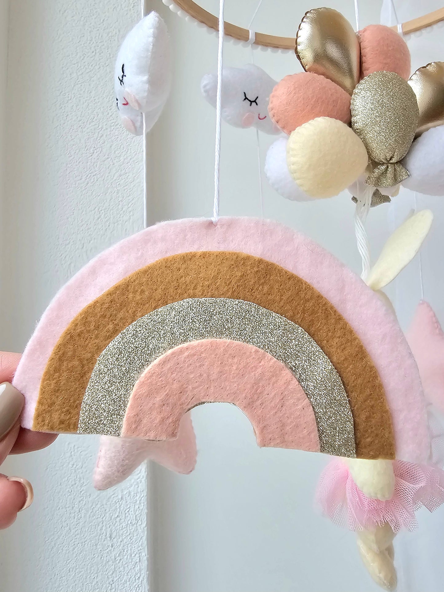 Baby Mobile Häschen rosa