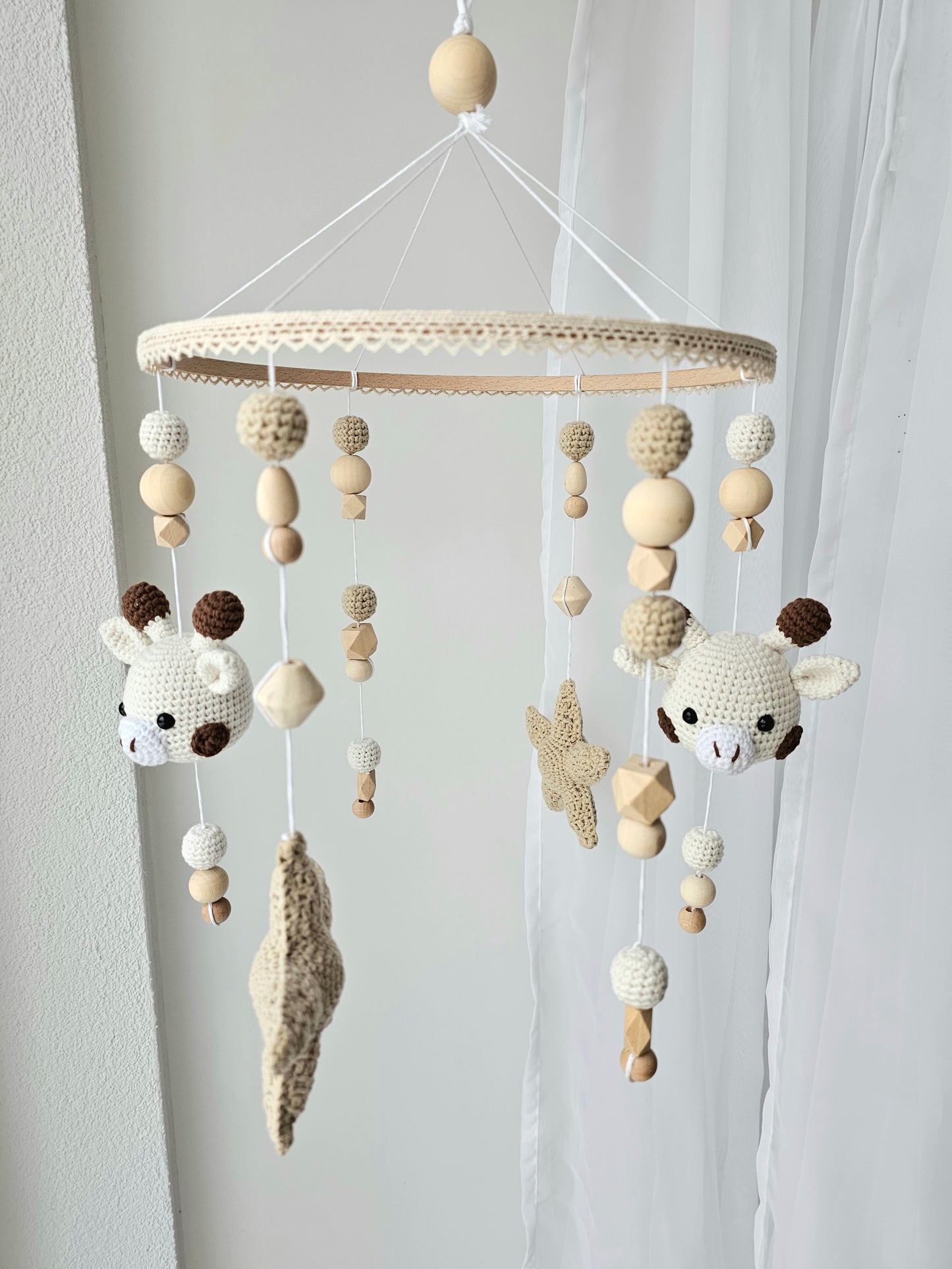 Baby Mobile Häkelliebe Giraffe