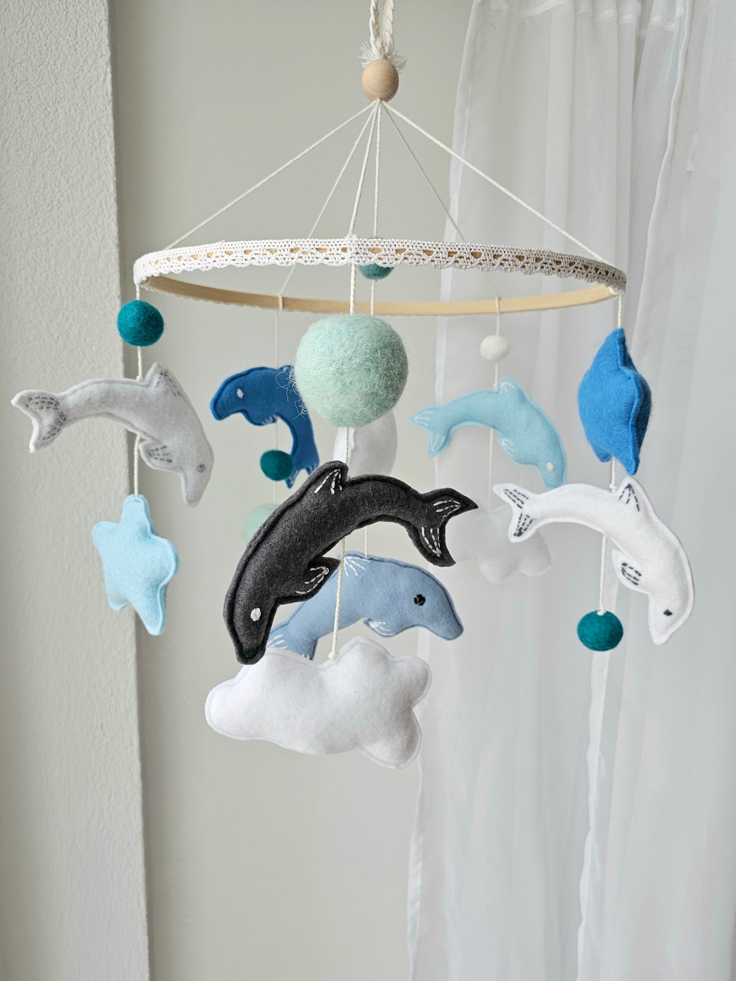 Baby Mobile Delfin blau