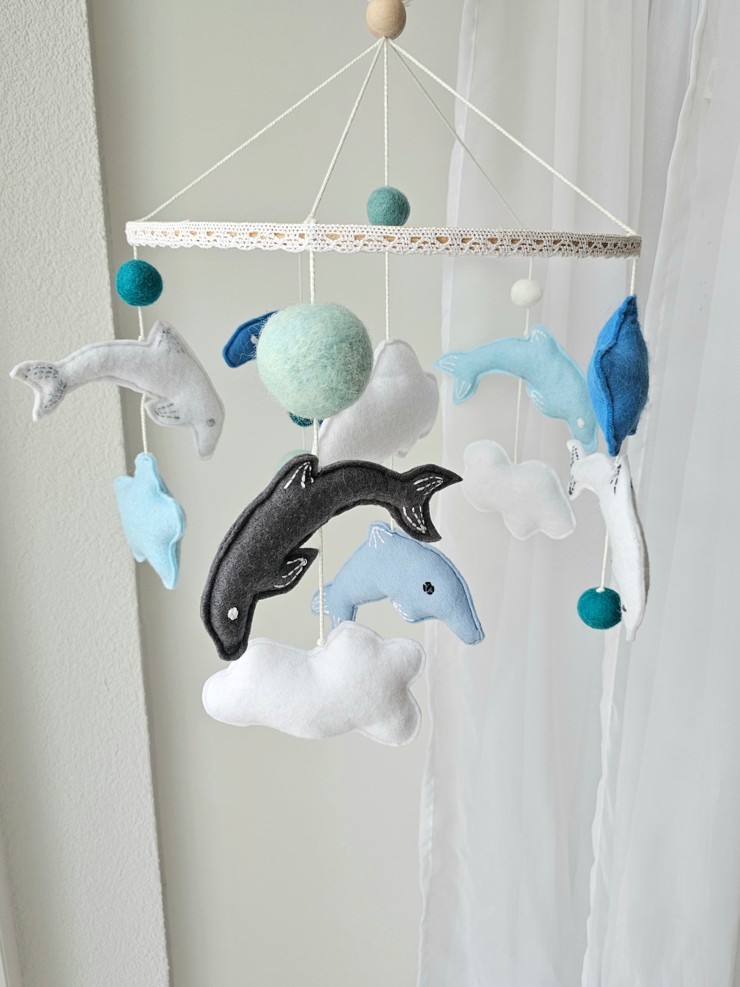Baby Mobile Delfin blau