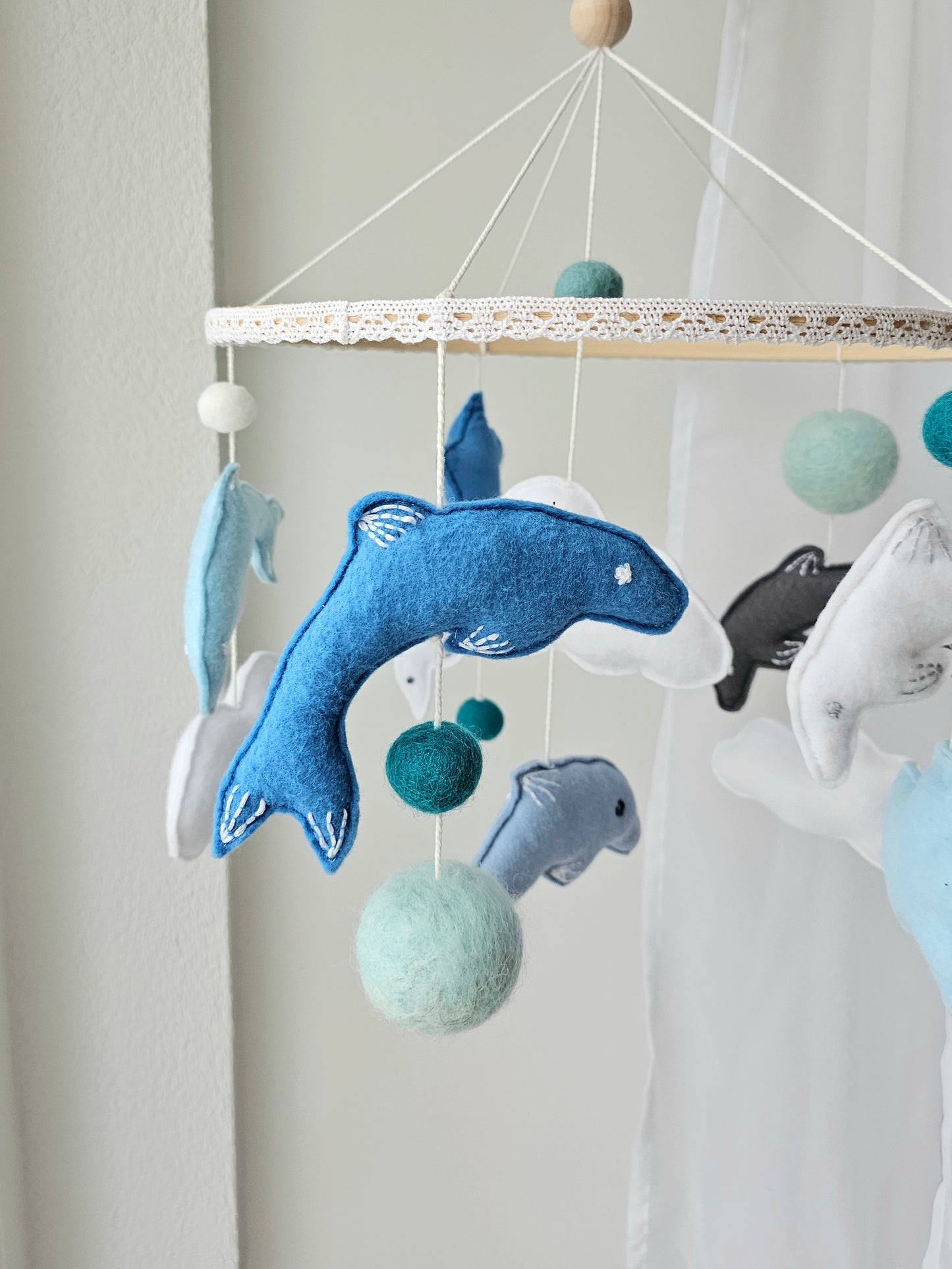 Baby Mobile Delfin blau