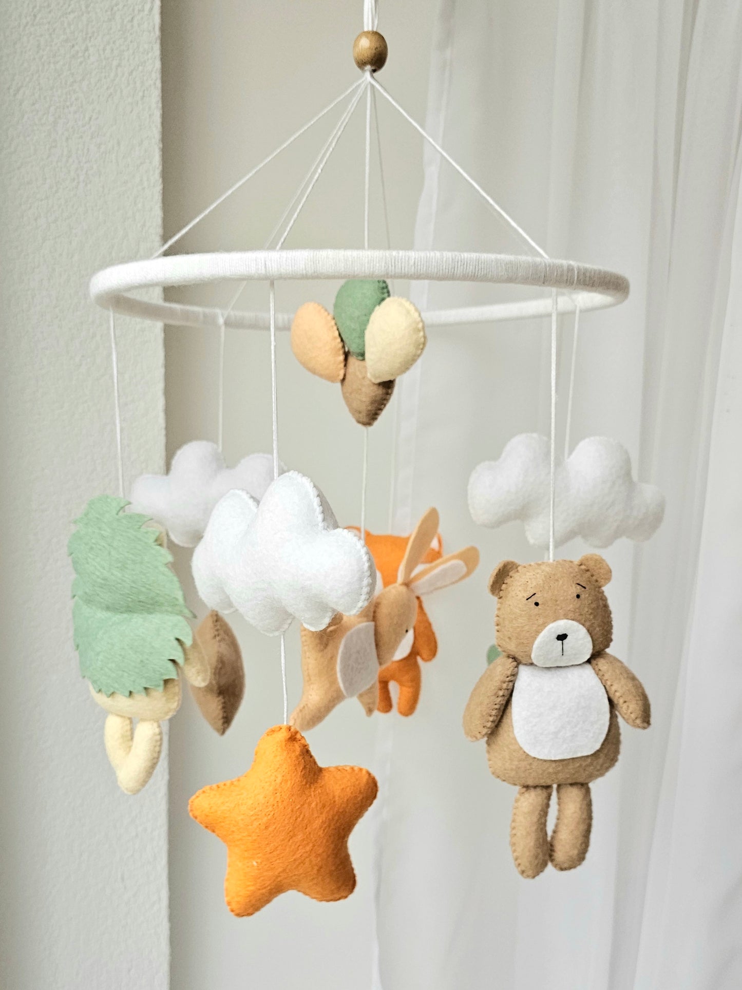 Baby Mobile Waldtiere orange