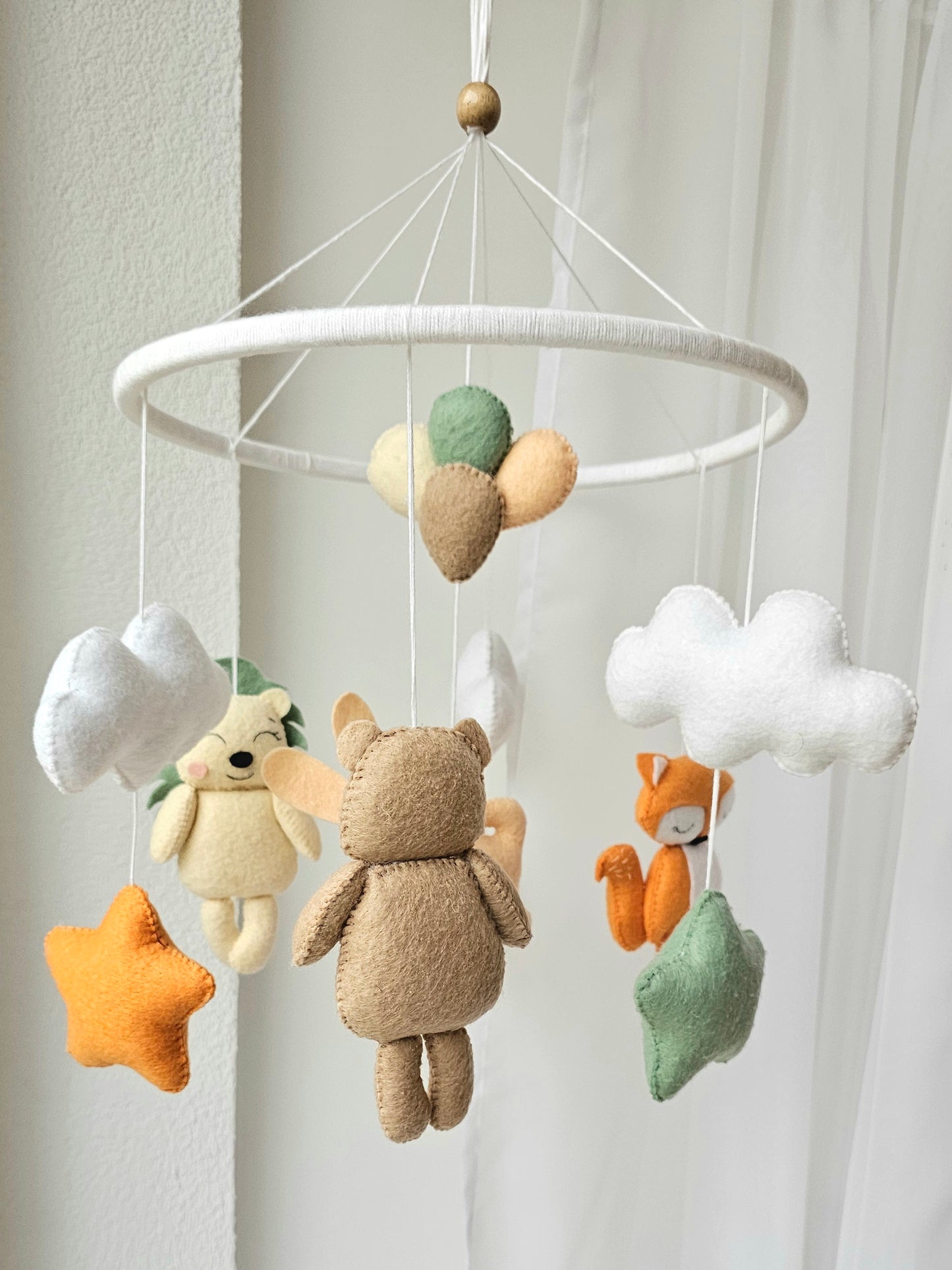 Baby Mobile Waldtiere orange