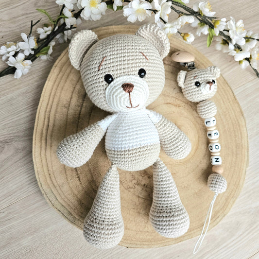 2er Set Teddy beige/weiss