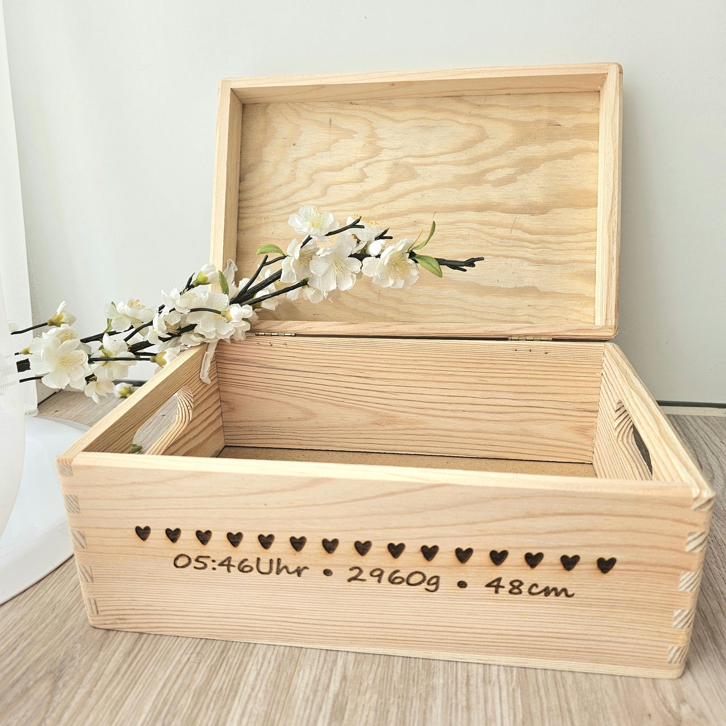 Erinnerungsbox Basic Herzkranz mit Personalisierung