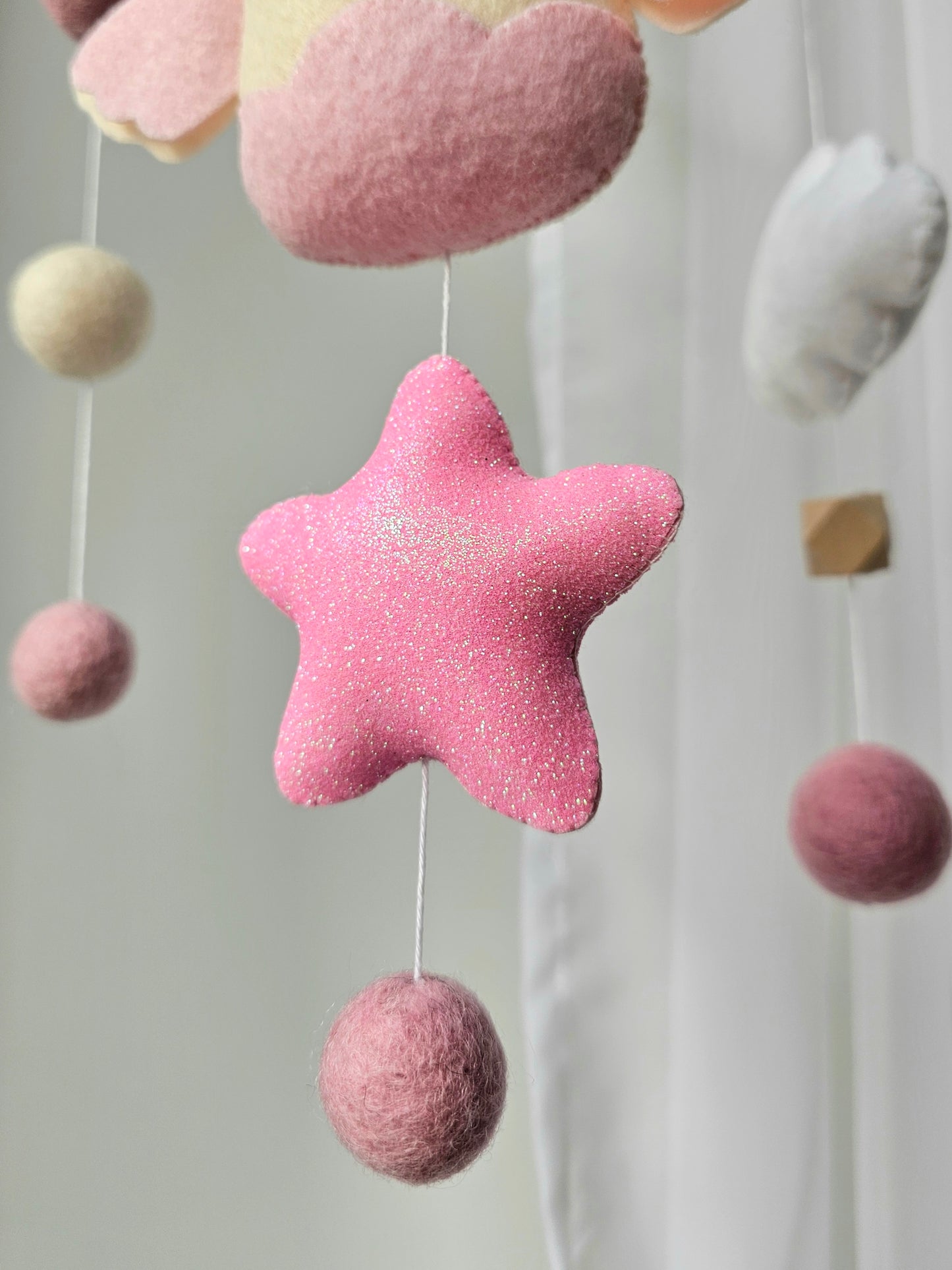 Baby Mobile kleine Eule rosa