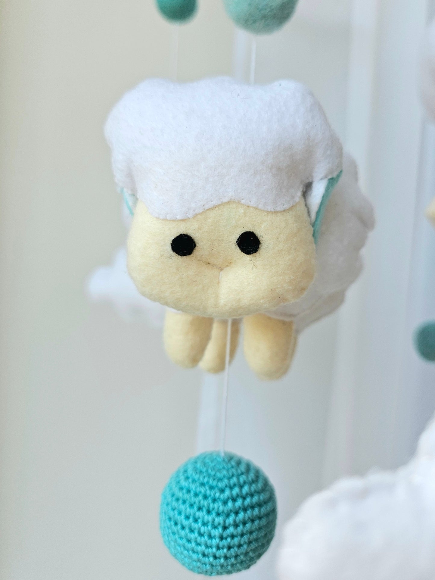 Baby Mobile Schäfchen türkis/gelb
