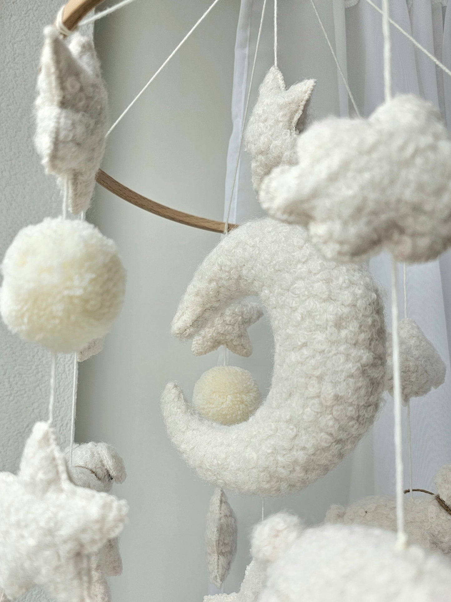 Baby Mobile Schäfchen weiss