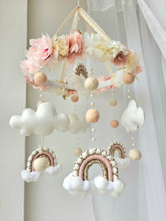 Baby Mobile Flower Makramee