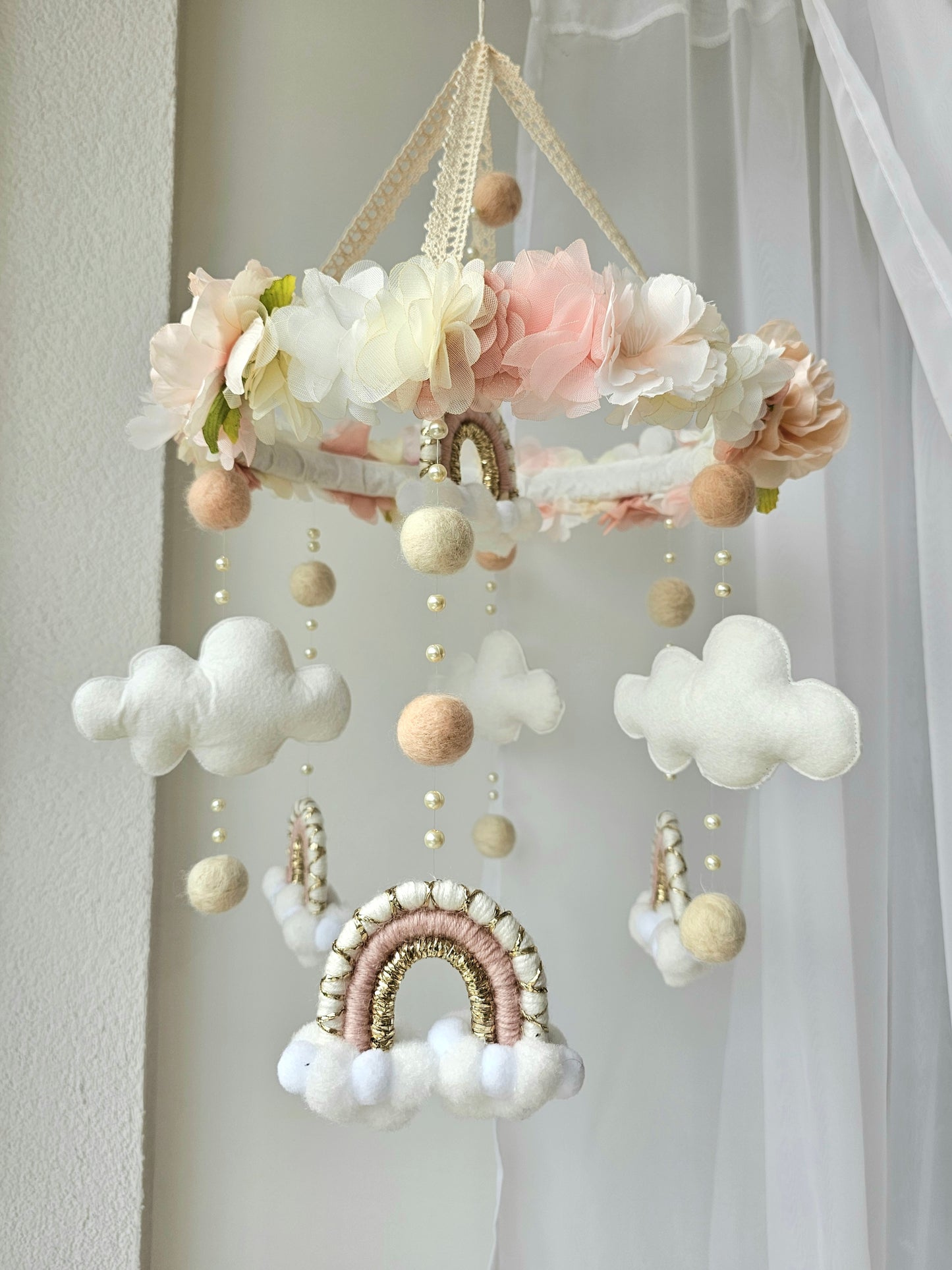Baby Mobile Flower Makramee