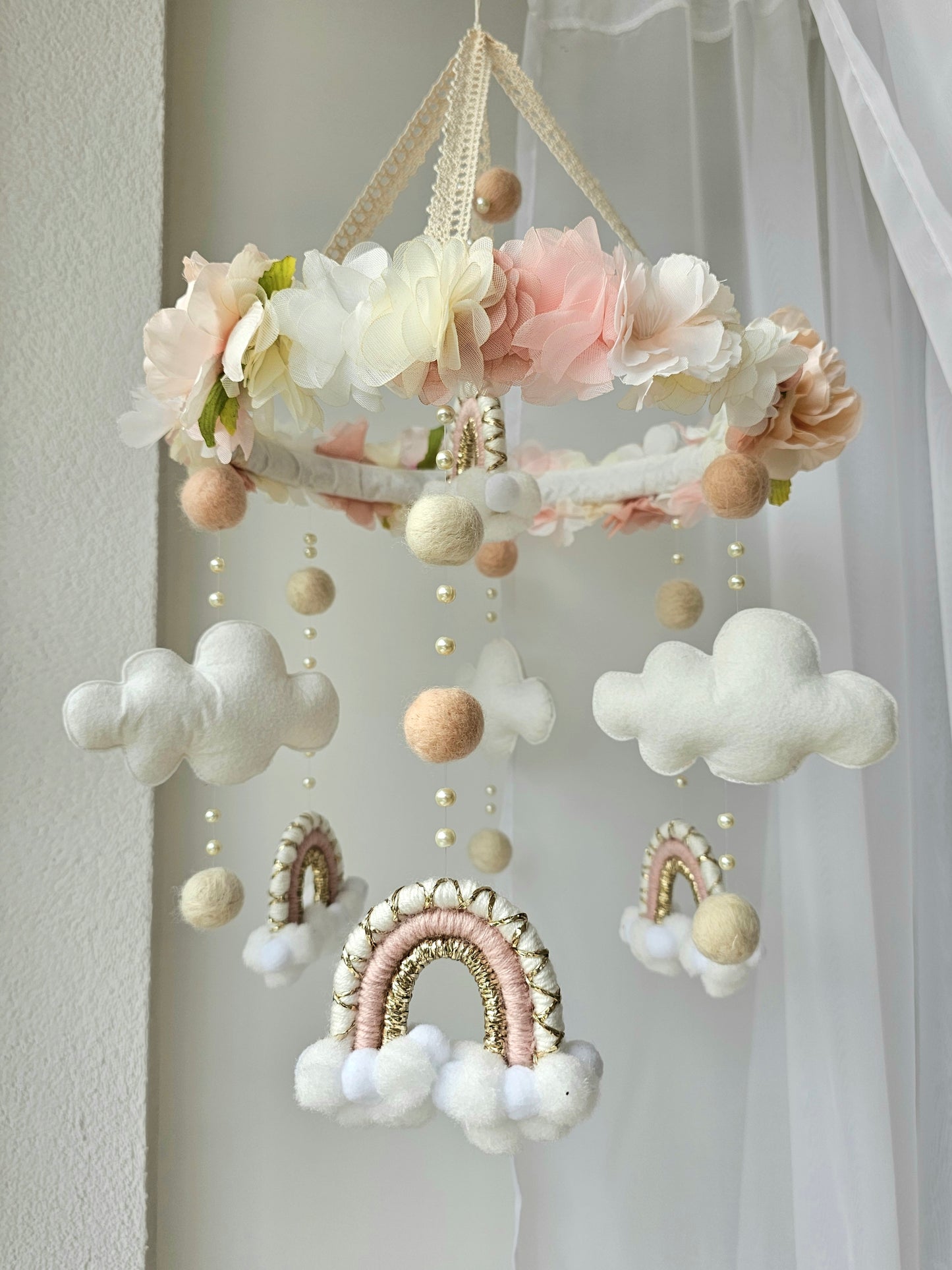 Baby Mobile Flower Makramee