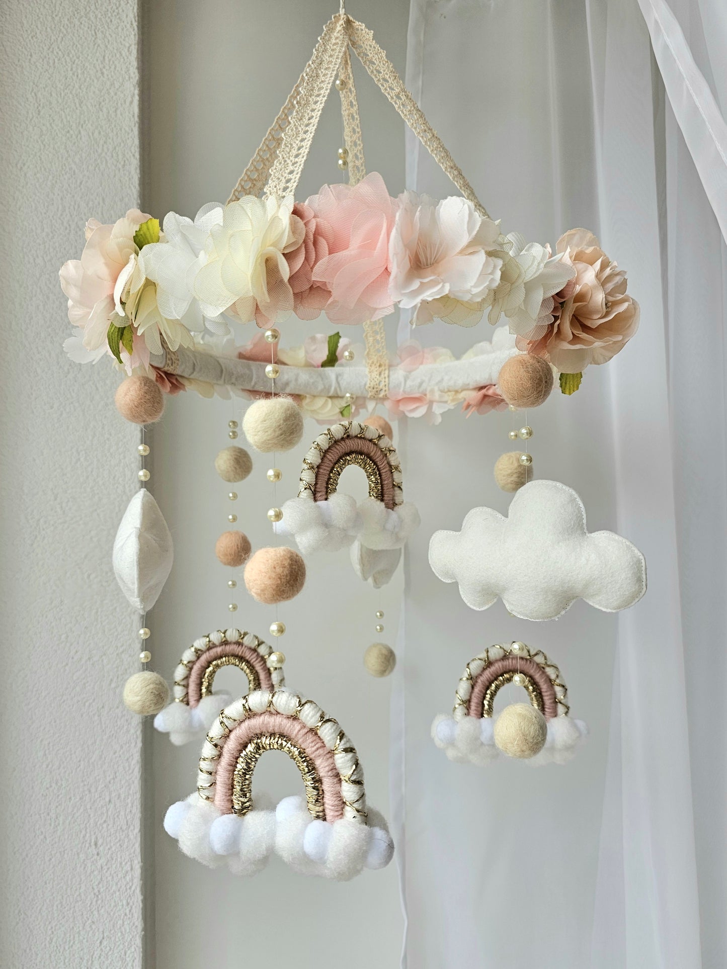 Baby Mobile Flower Makramee
