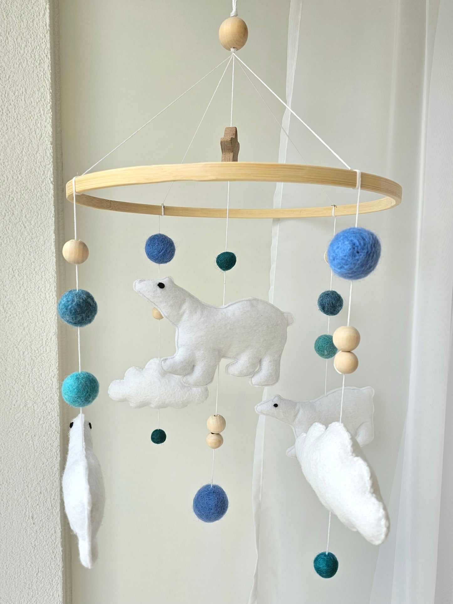 Baby Mobile süsse Eisbären blau