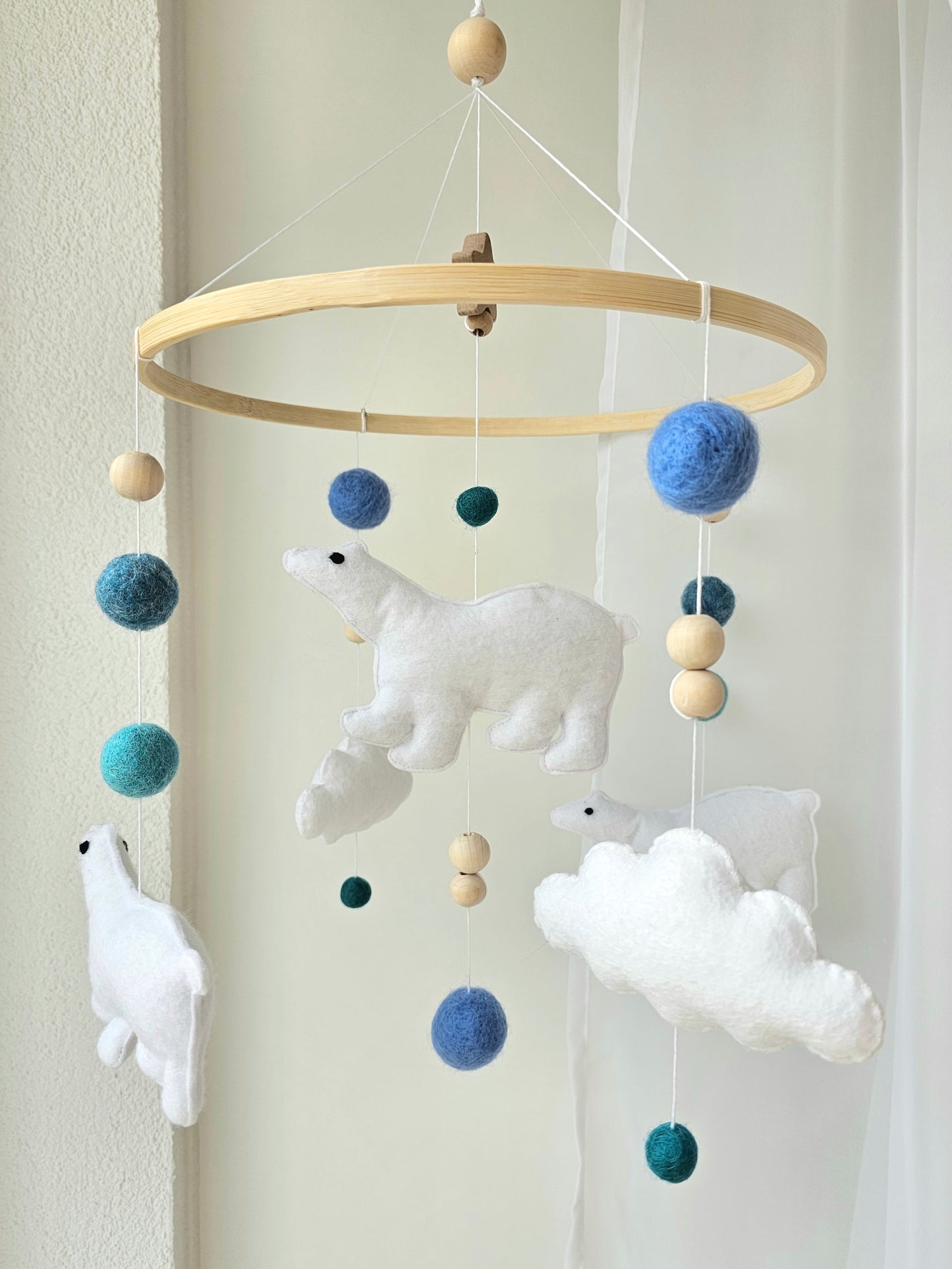 Baby Mobile süsse Eisbären blau