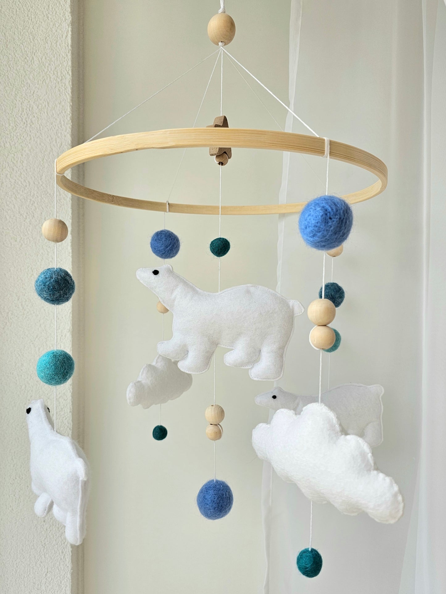 Baby Mobile süsse Eisbären blau