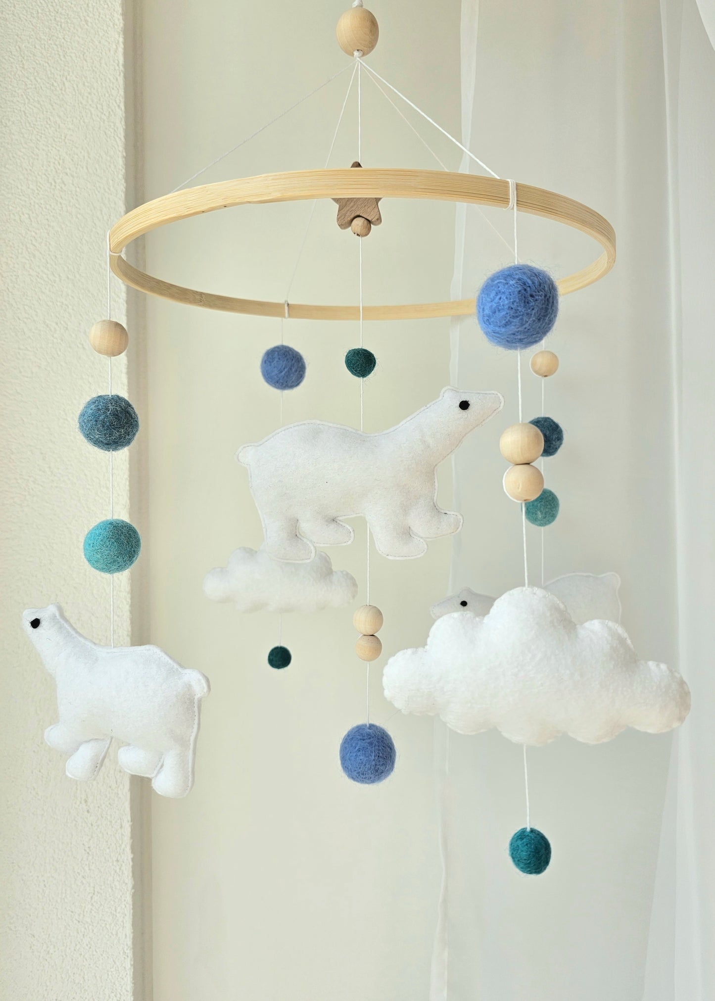 Baby Mobile süsse Eisbären blau